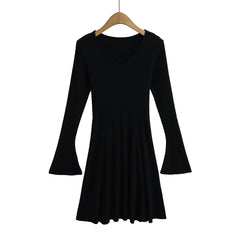 Photo: Women's V Neck Knitted Skater Dress | Seoden London — view 3