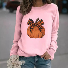 Photo: Leopard Bow Pumpkin Sweatshirt | Seoden London — view 4