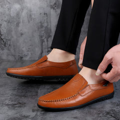 Photo: Men's Black Leather Slip On Loafers | Seoden London — view 6