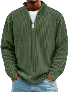 Photo: Lorenzo Ribbed Half-Zip Jumper | Seoden London — view 11