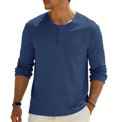 Photo: Henley Long Sleeve Top with Chest Pocket | Seoden London — view 12