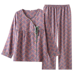 Photo: Women's Floral Cotton Gauze Pyjamas | Seoden London — view 1