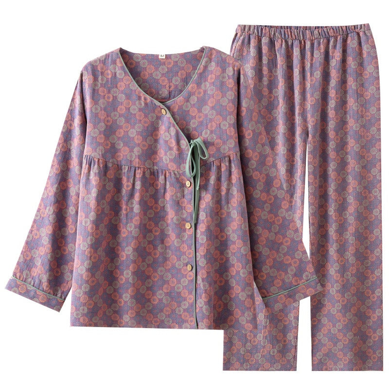 Photo: Women's Floral Cotton Gauze Pyjamas | Seoden London
