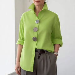 Photo: Amsterdam Big-Button Stand-Collar Shirt | Seoden London — view 2