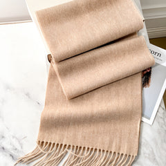Photo: Inverness Pure Wool Fringed Scarf | Seoden London — view 2