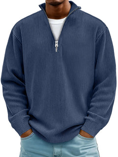 Photo: Lorenzo Ribbed Half-Zip Jumper | Seoden London — view 8