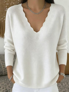 Photo: Women's Soft Wool Blend V-Neck Jumper | Seoden London — view 11