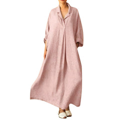 Photo: Women's Plus Size Linen Maxi Shirt Dress | Seoden London — view 1