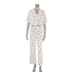 Photo: Women's Heart Print Cotton Pyjamas | Seoden London — view 6