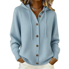 Photo: Bologna Hooded Button Knit Cardigan Coat | Seoden London — view 2