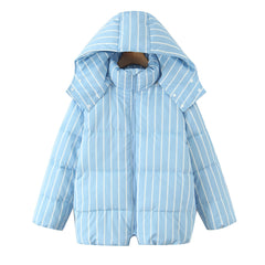 Photo: Brighton Striped Hooded Puffer Coat | Seoden London — view 6