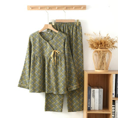 Photo: Women's Floral Cotton Gauze Pyjamas | Seoden London — view 3