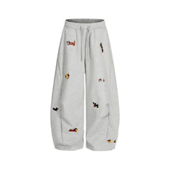 Photo: Whitstable Embroidered Pup Barrel-Leg Sweatpants | Seoden London — view 16