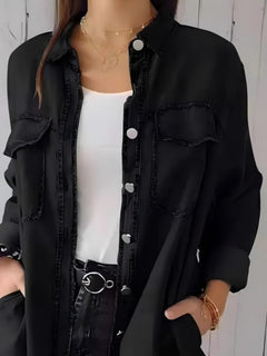 Photo: Women's Plus Size Longline Denim Shirt | Seoden London — view 10
