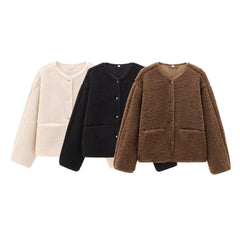Photo: Women's Teddy Fleece Button Front Jacket | Seoden London — view 2