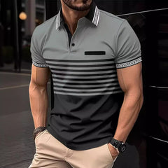 Photo: Men's Jacquard Collar Polo Shirt | Seoden London — view 3