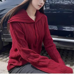 Photo: Seoul Cable Knit Button-Collar Jumper | Seoden London — view 6