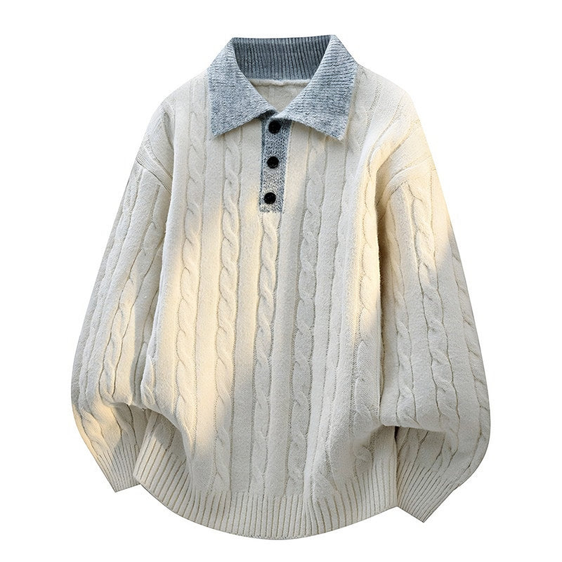 Photo: Marlow Cable Knit Polo Sweater | Seoden London