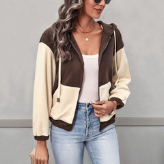 Photo: Women's Hooded Colour Block Fleece Jacket | Seoden London — view 3