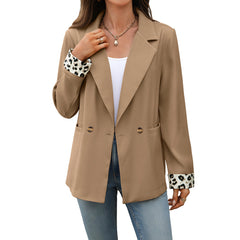Photo: Verona Camel Blazer with Leopard Cuffs | Seoden London — view 1
