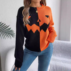 Photo: Sleepy Hollow Pumpkin Face Knit Jumper | Seoden London — view 3