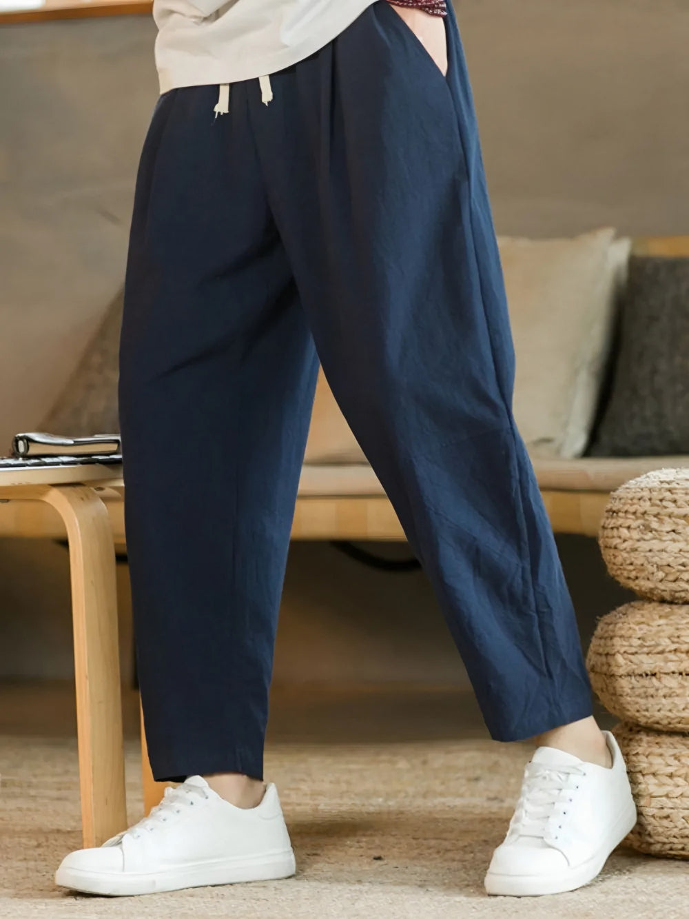 Photo: Women's Plus Size Linen Drawstring Trousers | Seoden London