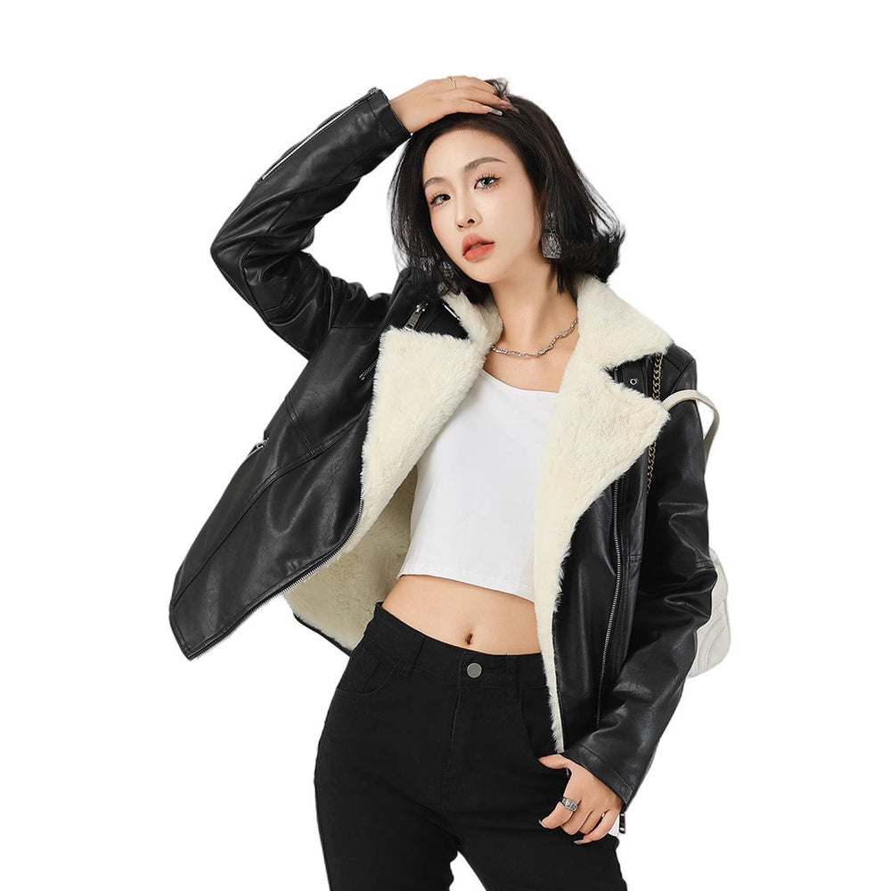 Photo: Camden Faux Leather Shearling Aviator Jacket | Seoden London
