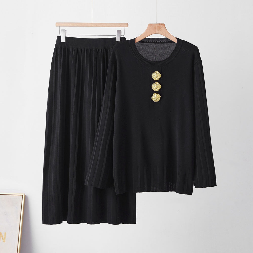 Photo: Women's Cotton Knit Jumper and Skirt Set | Seoden London