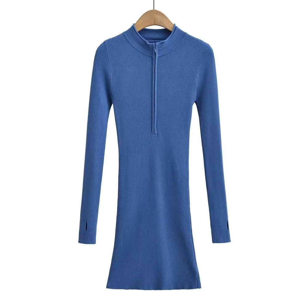 Photo: Women's Half Zip Knitted Jumper Dress | Seoden London