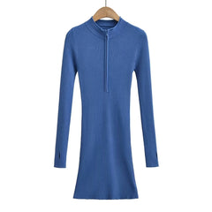 Photo: Women's Half Zip Knitted Jumper Dress | Seoden London — view 1
