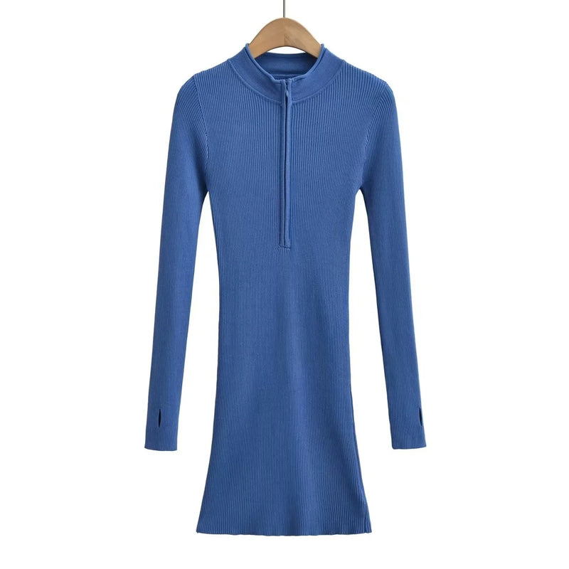 Photo: Women's Half Zip Knitted Jumper Dress | Seoden London