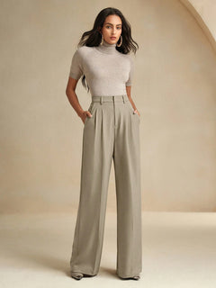 Photo: Como Pleated Straight Suit Trousers | Seoden London — view 5