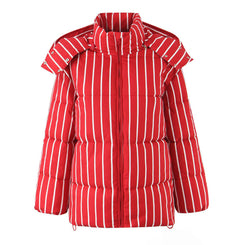 Photo: Brighton Striped Hooded Puffer Coat | Seoden London — view 10