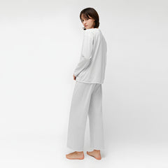 Photo: Women's Light Grey Cotton Pyjama Set | Seoden London — view 3