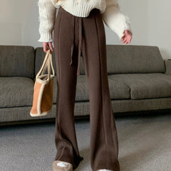 Photo: Lana Ribbed Knit Wide-Leg Trousers | Seoden London — view 3