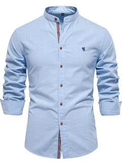 Photo: Cambridge Band-Collar Oxford Shirt | Seoden London — view 2