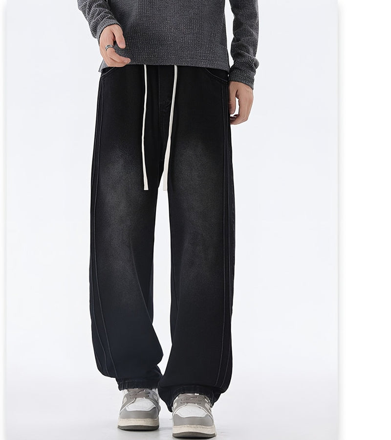 Photo: Washed Stripe Denim Cargo Trousers | Seoden London