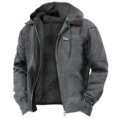 Photo: Men's Hooded Fleece Lined Cotton Jacket | Seoden London — view 4