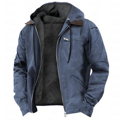 Photo: Men's Hooded Fleece Lined Cotton Jacket | Seoden London — view 8