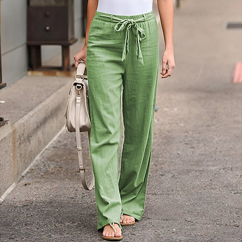 Photo: Livia Cotton-Linen Wide-Leg Trousers | Seoden London