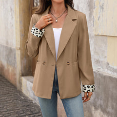 Photo: Verona Camel Blazer with Leopard Cuffs | Seoden London — view 4