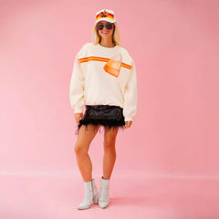 Photo: Pumpkin Sparkle Sequin Sweatshirt | Seoden London — view 3