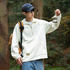 Photo: Men's Cotton Half Zip Collared Sweatshirt | Seoden London — view 7