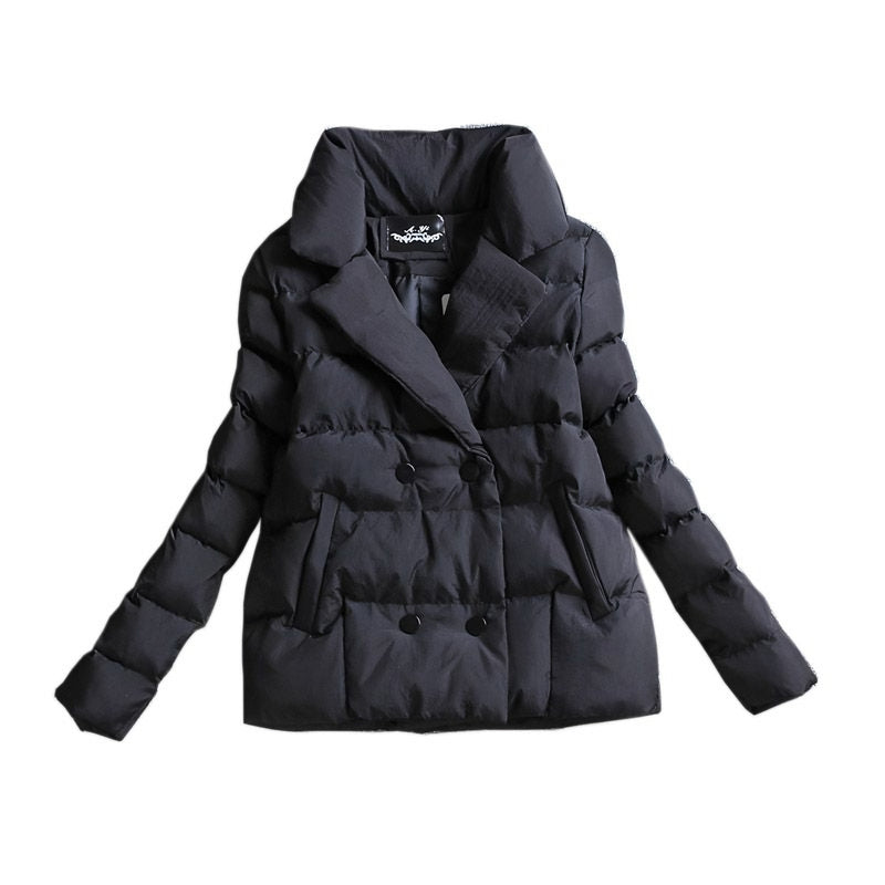 Photo: Geneva Short Puffer Jacket with Lapel Collar | Seoden London
