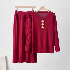 Photo: Women's Cotton Knit Jumper and Skirt Set | Seoden London — view 3