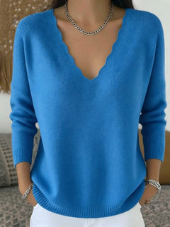 Photo: Women's Soft Wool Blend V-Neck Jumper | Seoden London — view 7