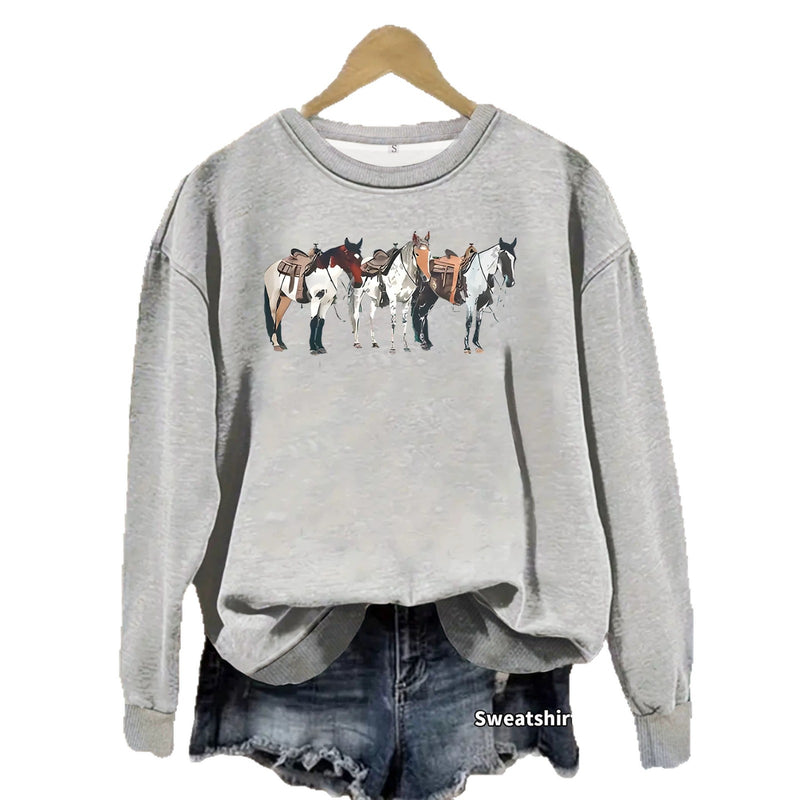 Photo: Prairie Horse Print Sweatshirt | Seoden London