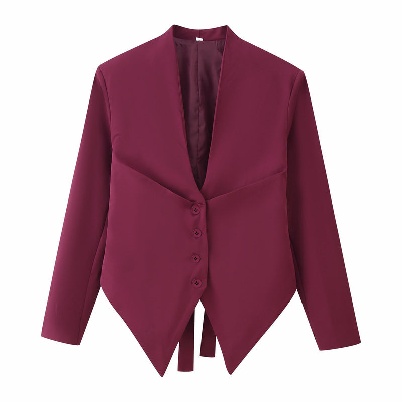 Photo: Parma Sculpted Stand-Collar Blazer | Seoden London