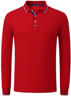 Photo: Men's Long Sleeve Cotton Golf Polo Shirt | Seoden London — view 4