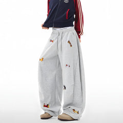 Photo: Whitstable Embroidered Pup Barrel-Leg Sweatpants | Seoden London — view 18